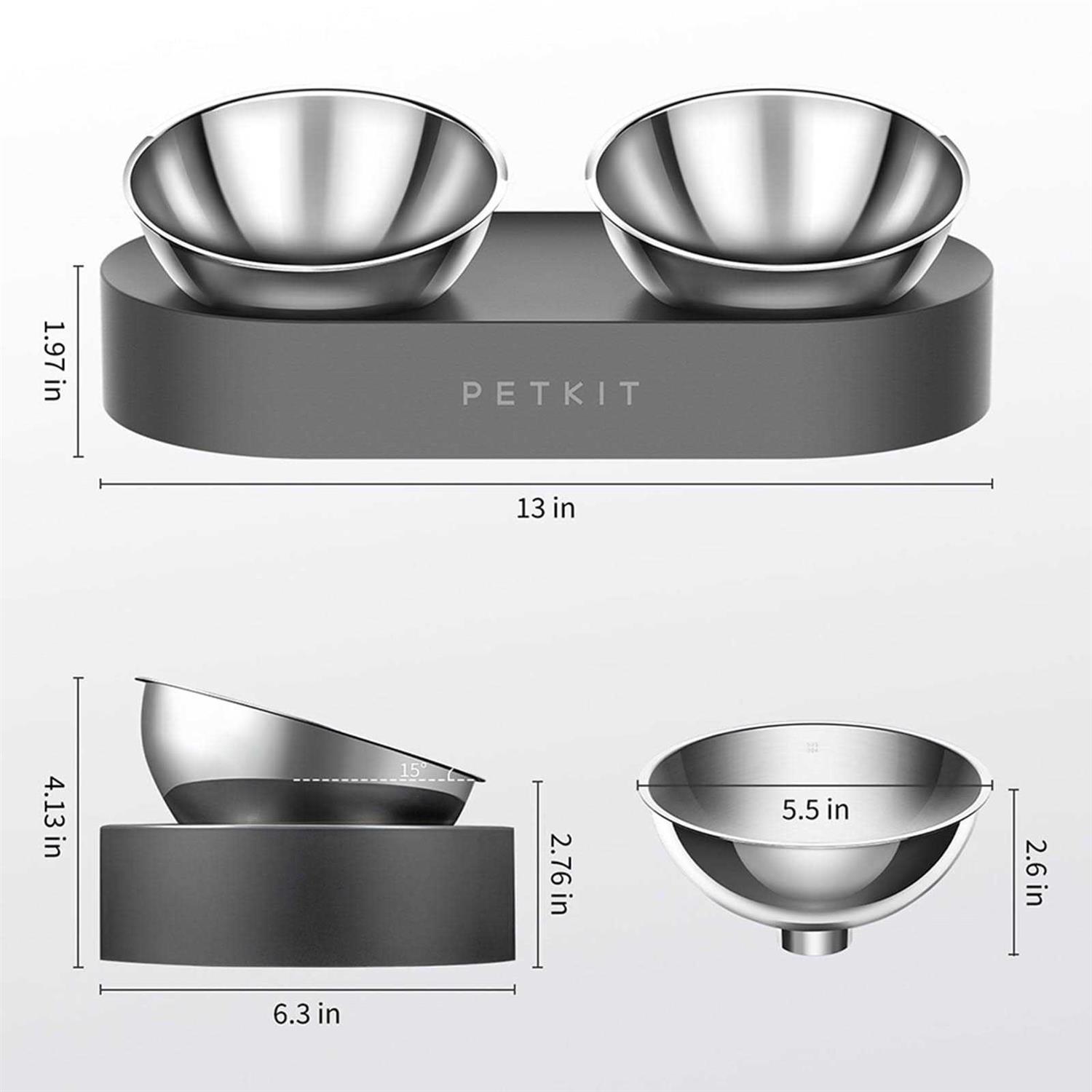 Alternative view of petkit Raised Dog Cat Food Bowl 304 Stainless Steel, Elevated Food and water Bowl dishes