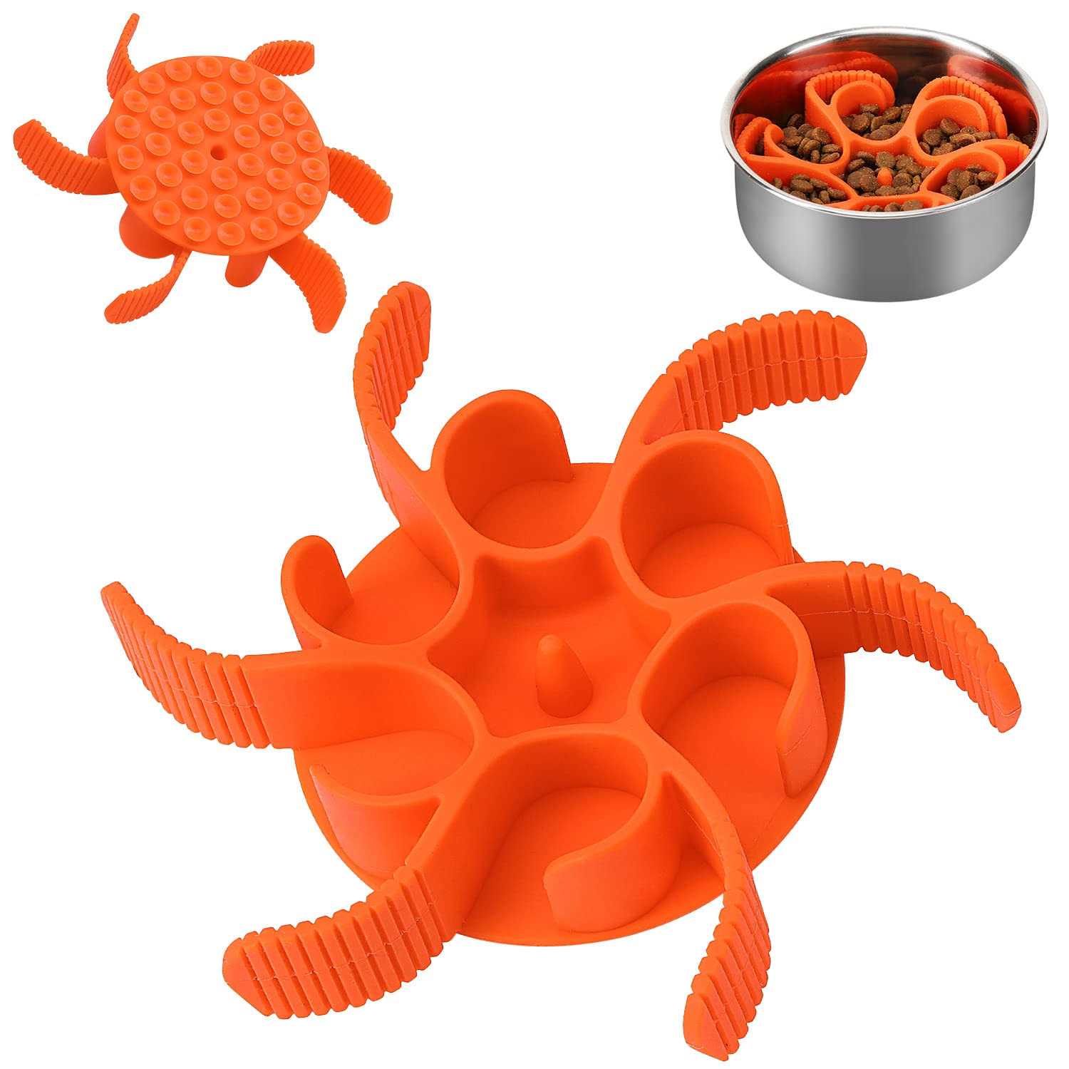 Anipaw Dog Slow Feeder Dog Bowls Silicone Spiral Dog Food Bowls Feeder Insert to Slow Down Eating for Large Medium Small Breed Dogs Perfect