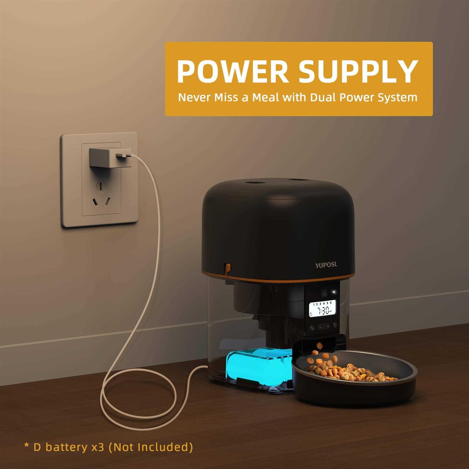 Alternative view of Yuposl Automatic Cat Feeders 8cup/68oz Cat Food Dispenser Easy to Use