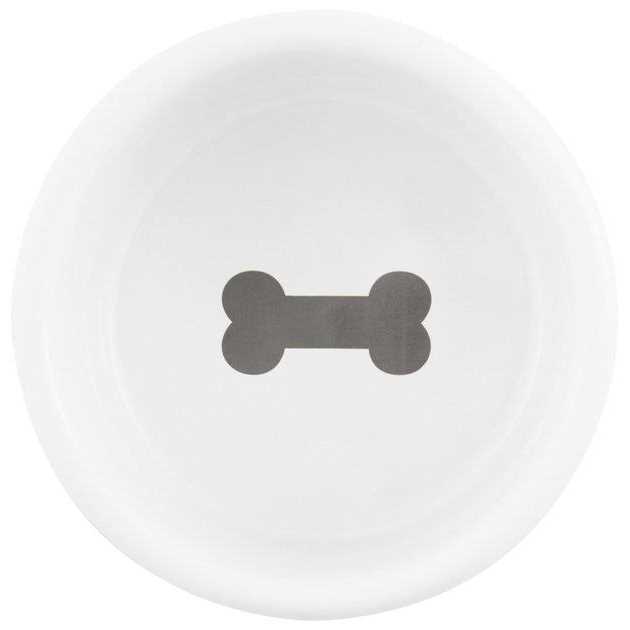 Alternative view of Signature Housewares Bones Non-Skid Ceramic Dog Bowl