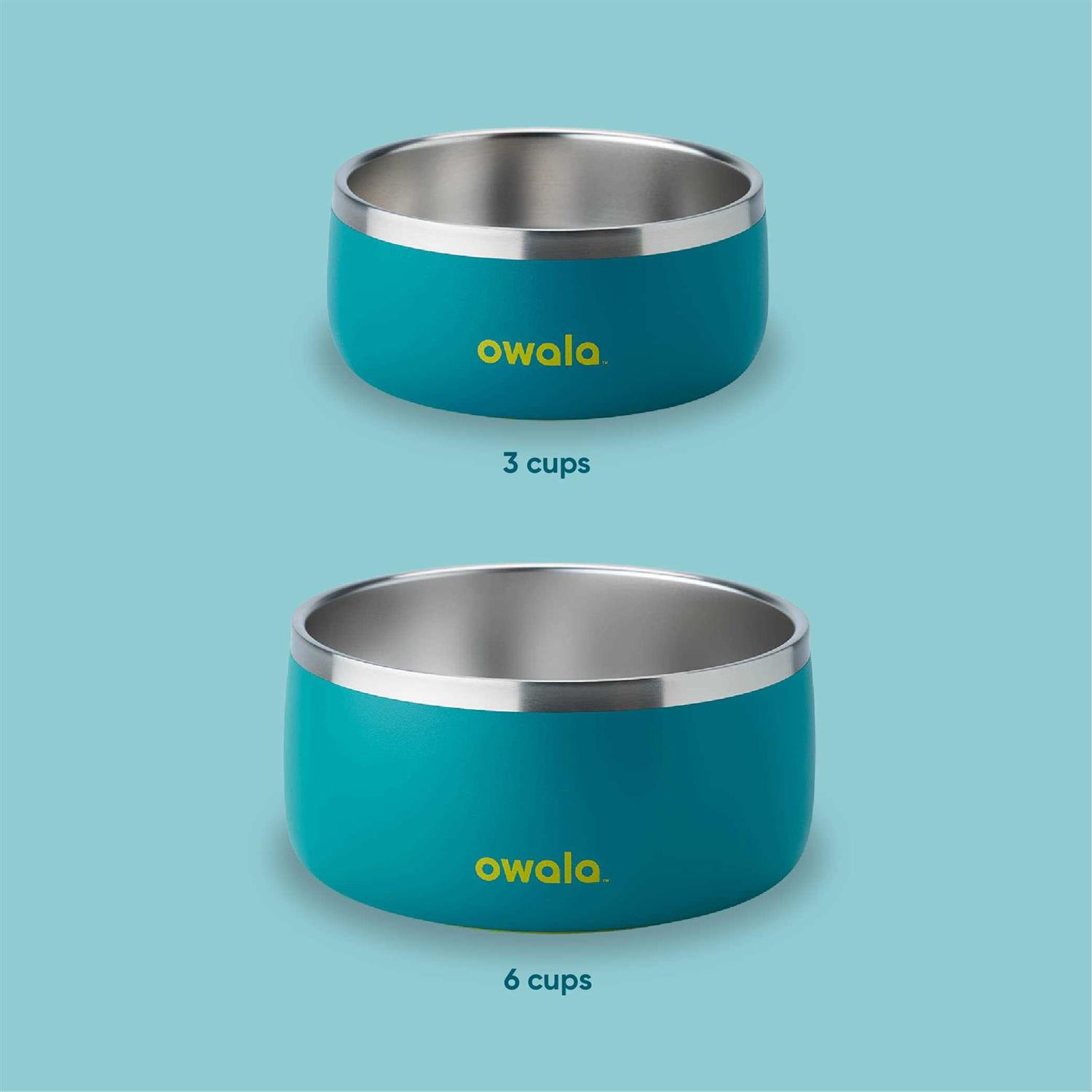 Alternative view of Owala Pet Bowl Durable Stainless Steel Food & Water Bowl Pink