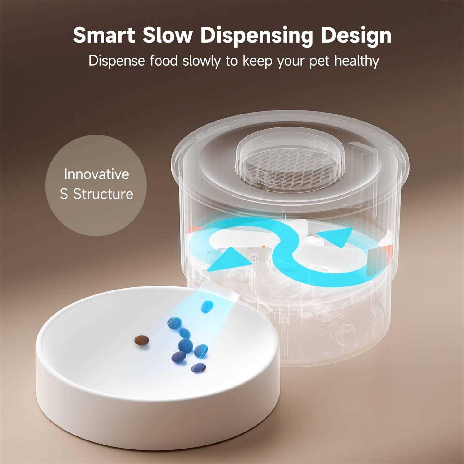 Alternative view of Lulumiao Automatic Cat Feeders with Slow Dispensing Healthier Timed Cat Food Dispenser Prevents Bloating for Small Dog