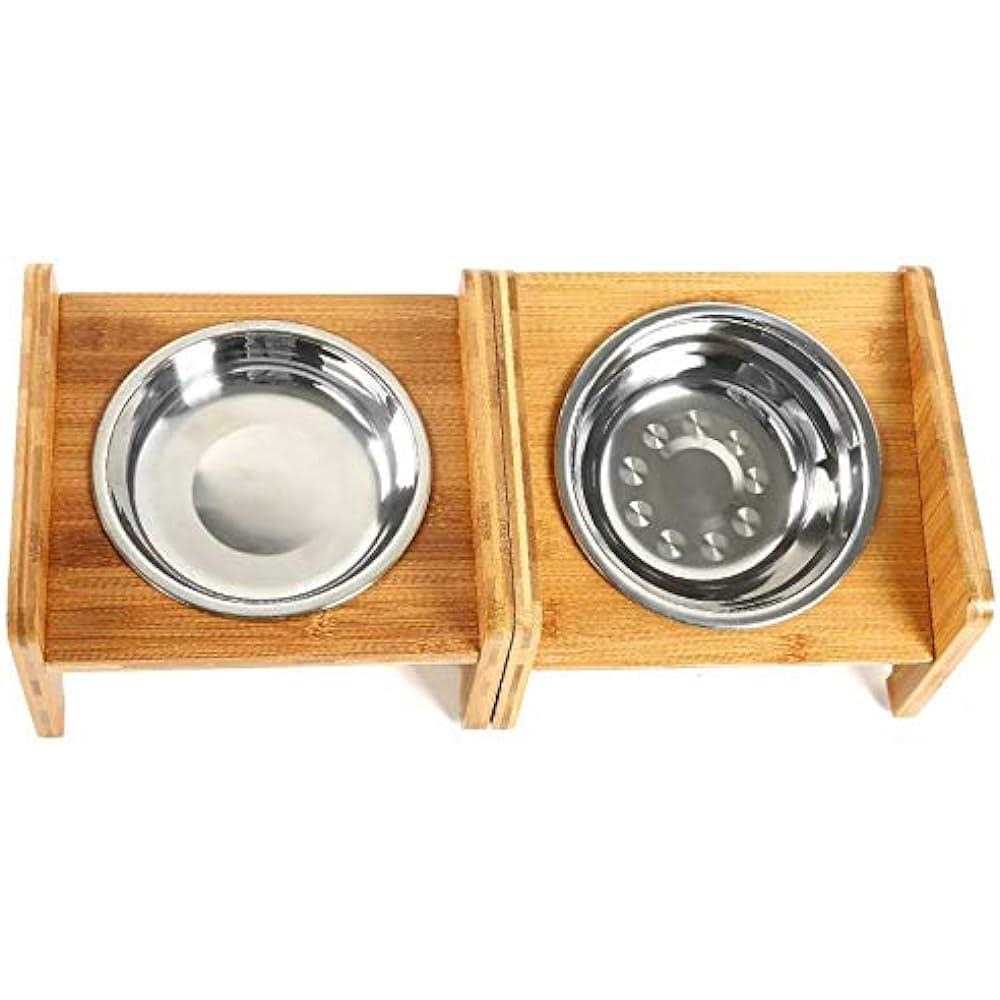 Alternative view of YY FOREYY FOREYY Set of 2 Raised Pet Bowls for Cats and Small Dogs