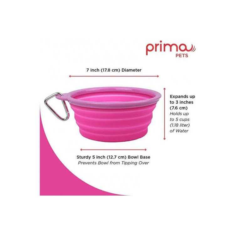 Alternative view of Prima Pets Prima Collapsible Silicone Water Travel Bowl with Clip Dog and Cat