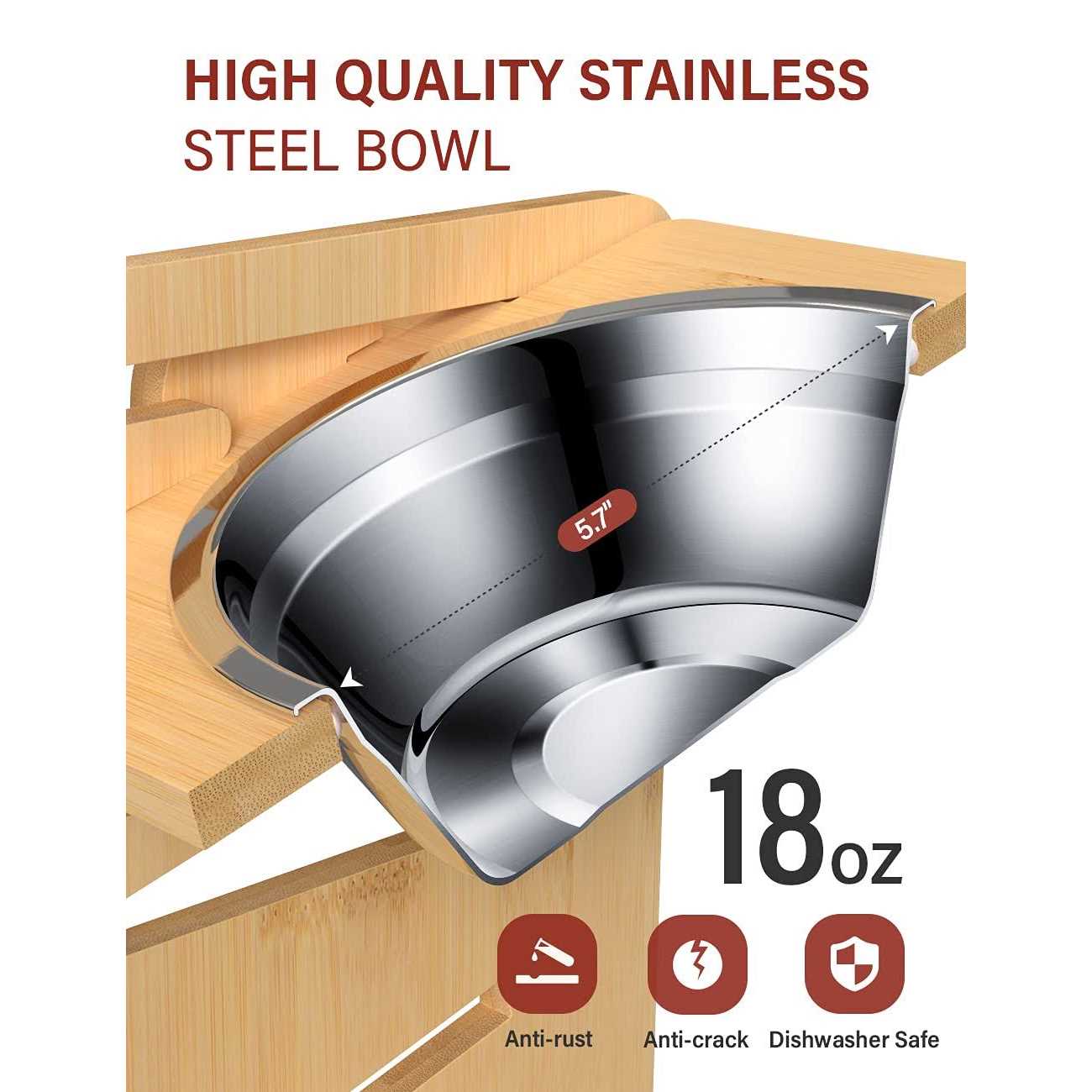 Alternative view of Vantic Elevated Dog Bowls-Adjustable Raised Dog Bowls with Stand for Small Size Dogs and Cats,Durable