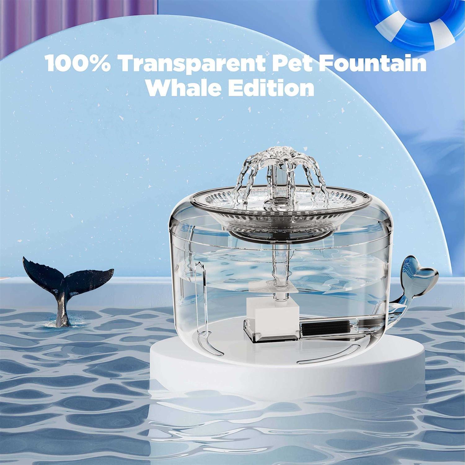 Alternative view of Automatic Cat Water Fountain 81oz/2.3L Ciays Pet Water Fountain Water Dispenser with LED Light for Cats