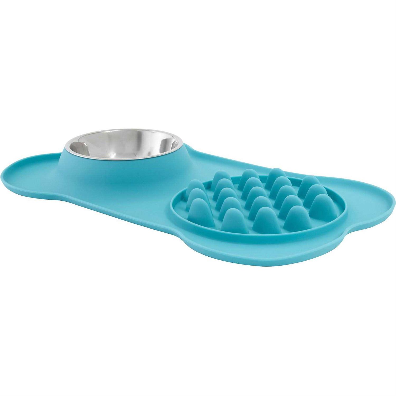 Frisco Silicone Slow Feeder Mat with Stainless Steel Bowl