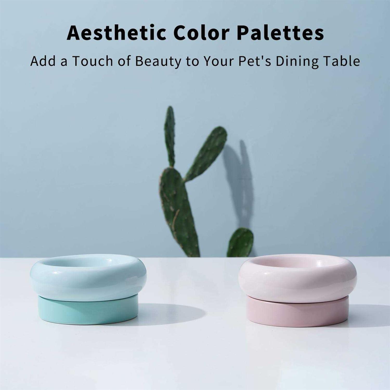Alternative view of MS!MAKE SURE Cat Bowls Ceramic Cat Food Bowl Whisker Fatigue Cat Bowl