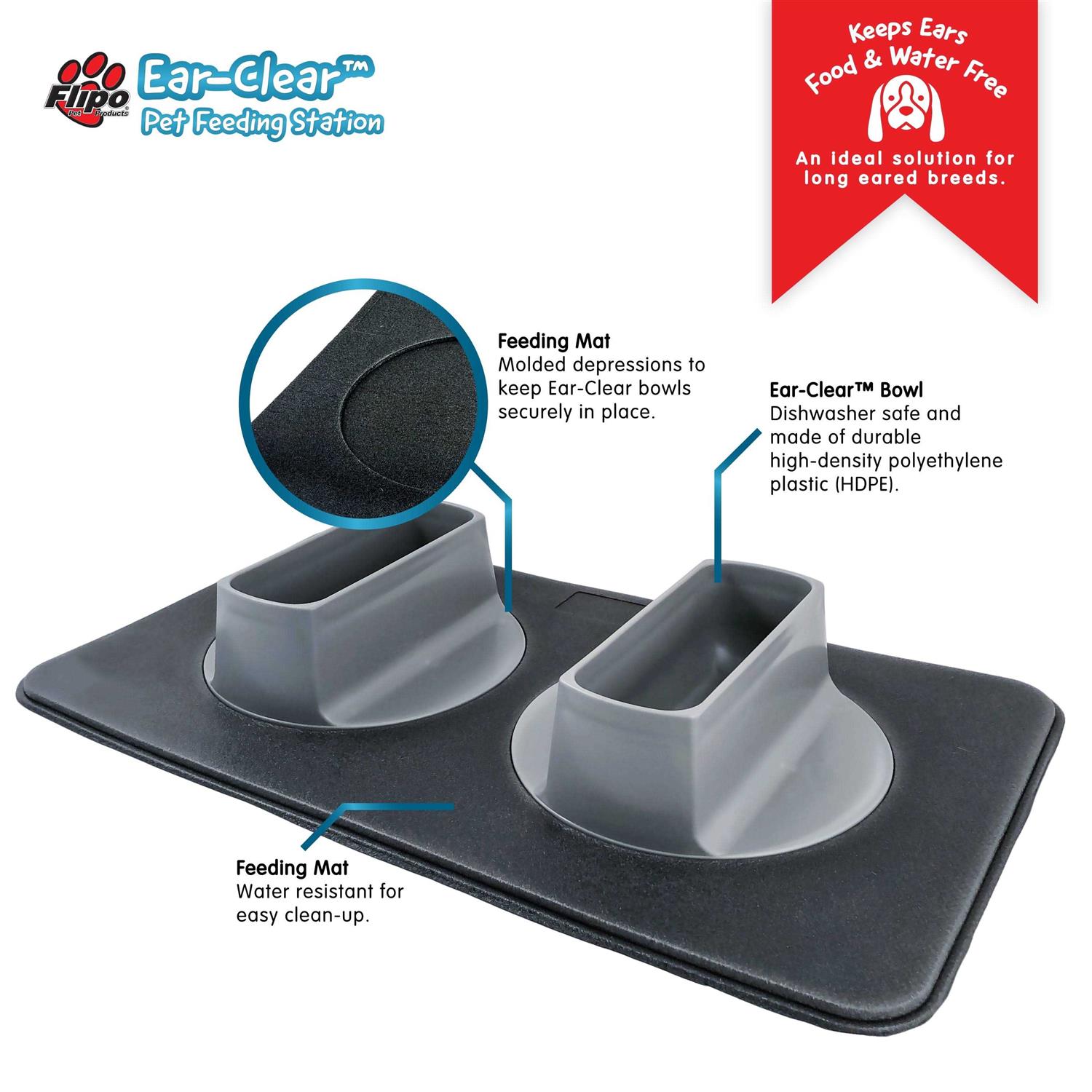 Alternative view of Flipo Ear-Clear Pet Feeding Station