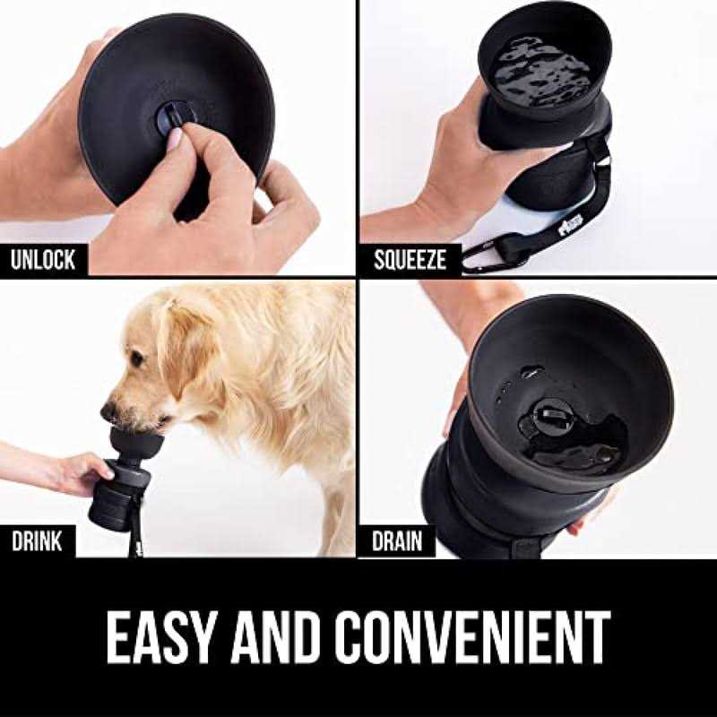 Alternative view of Gorilla Grip Leak Proof Portable Dog Water Bottle Multifunction Design with Bowl Cap