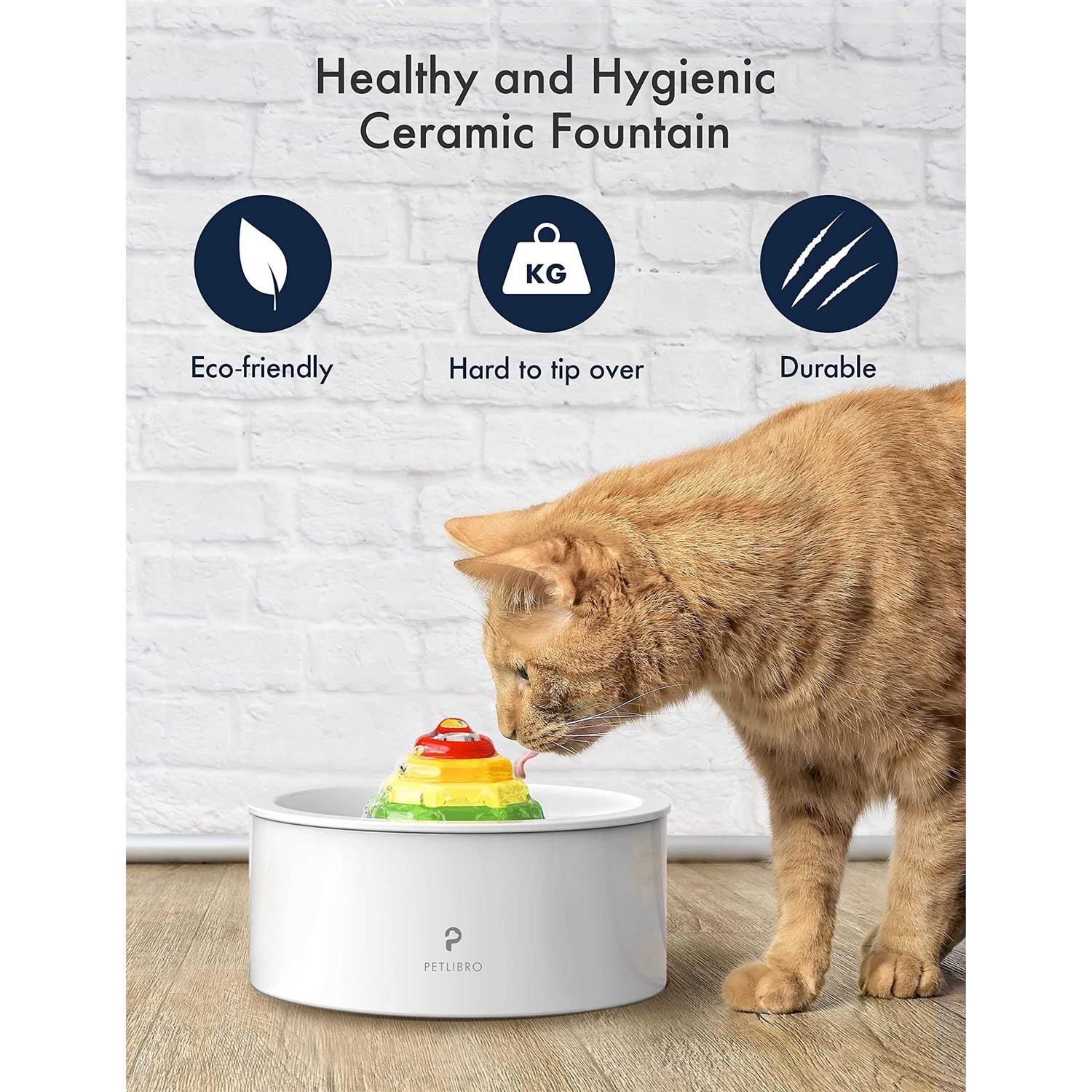 Alternative view of Petlibro Ceramic Cat Water Fountain 50oz /1.5L Super Quiet Pet Water Fountain