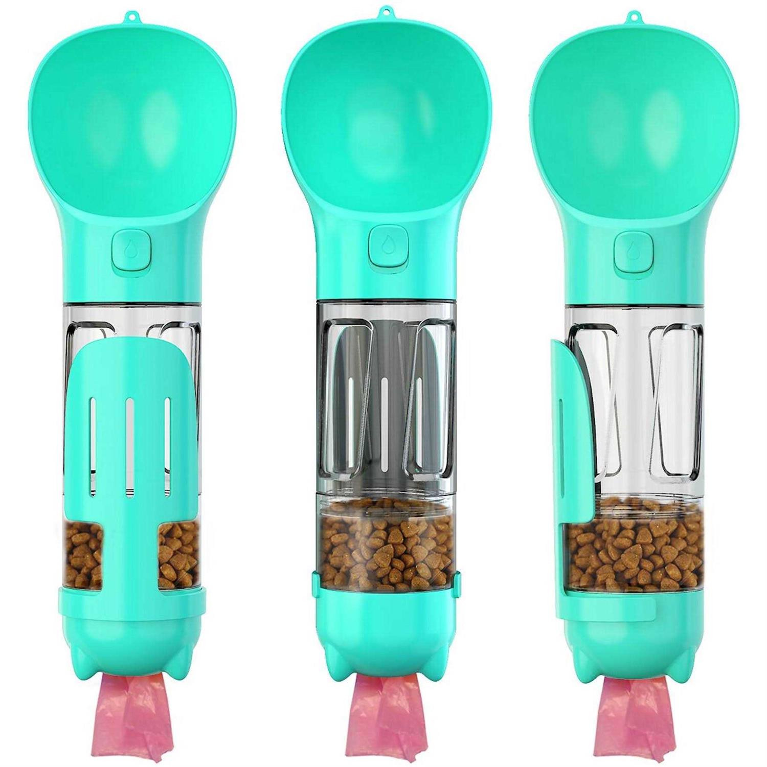 HANAMYA 3 in 1 Dog Travel Bottle Set, Drinking Feeder, Food Box and Trash Bag Storage