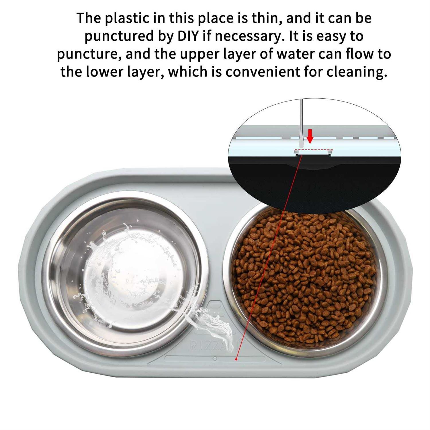 Alternative view of MASOcAT Raised Dog Bowls,Stainless Steel Dog Food Dish and Pet Water Bowls,Elevated Height Adjustable Double Bowl with Stand