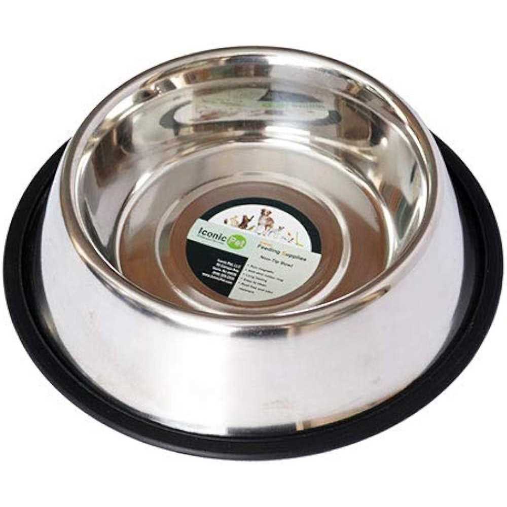 Alternative view of Iconic Pet 2 pack Stainless Steel Non-Skid Pet Bowl For Dog Or Cat