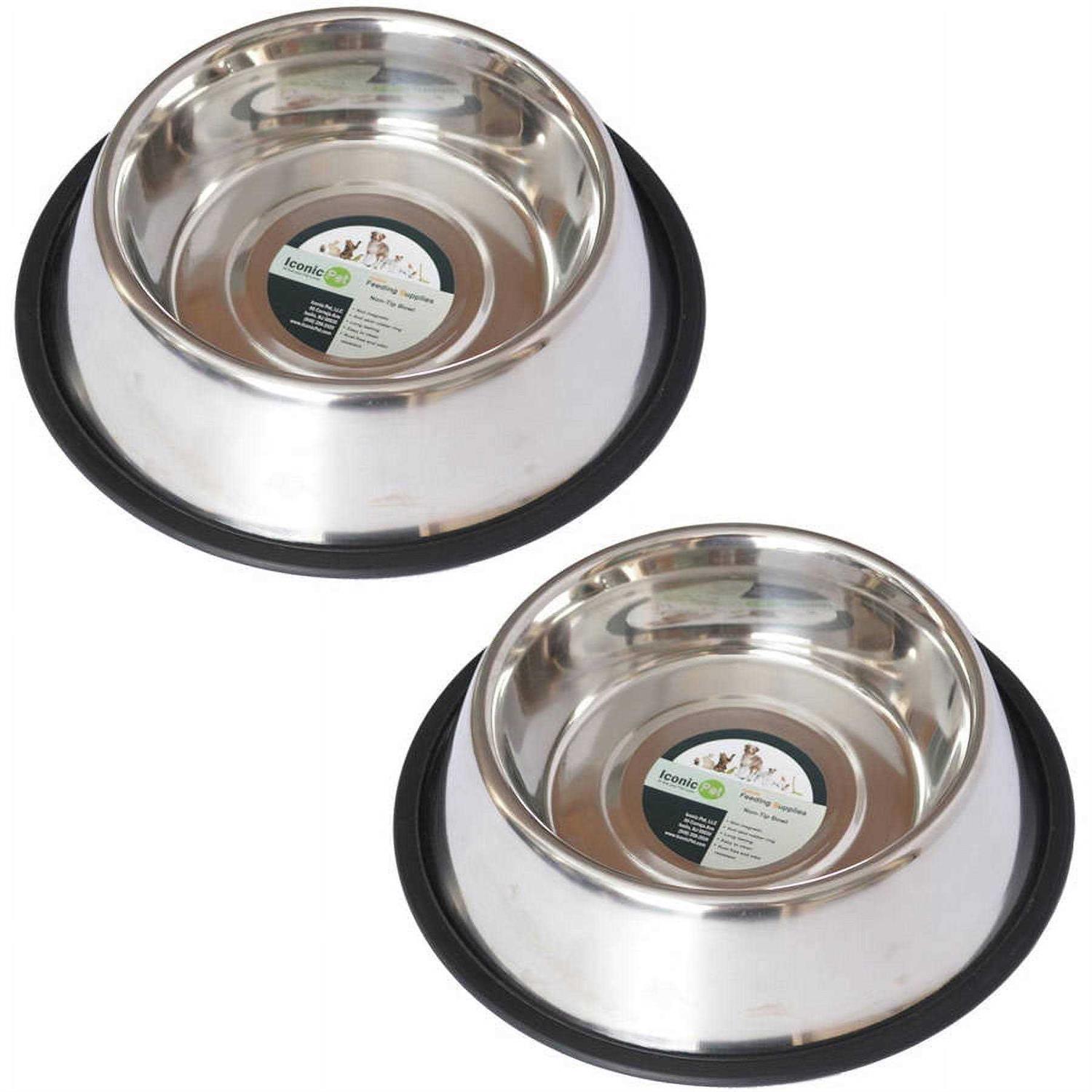 Alternative view of Iconic Pet 2 pack Stainless Steel Non-Skid Pet Bowl For Dog Or Cat