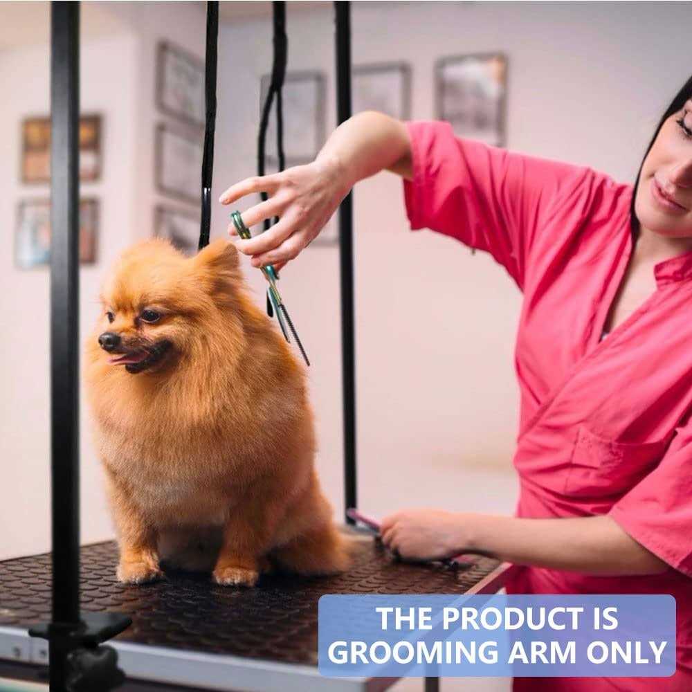Alternative view of LEIBOU H-Shape Dog Grooming Arm Pet Supplies Grooming Table Arm with 3 Noose and Clamp Heavy Duty Aluminum Alloy Frame with 35.4 Adjustable Height and