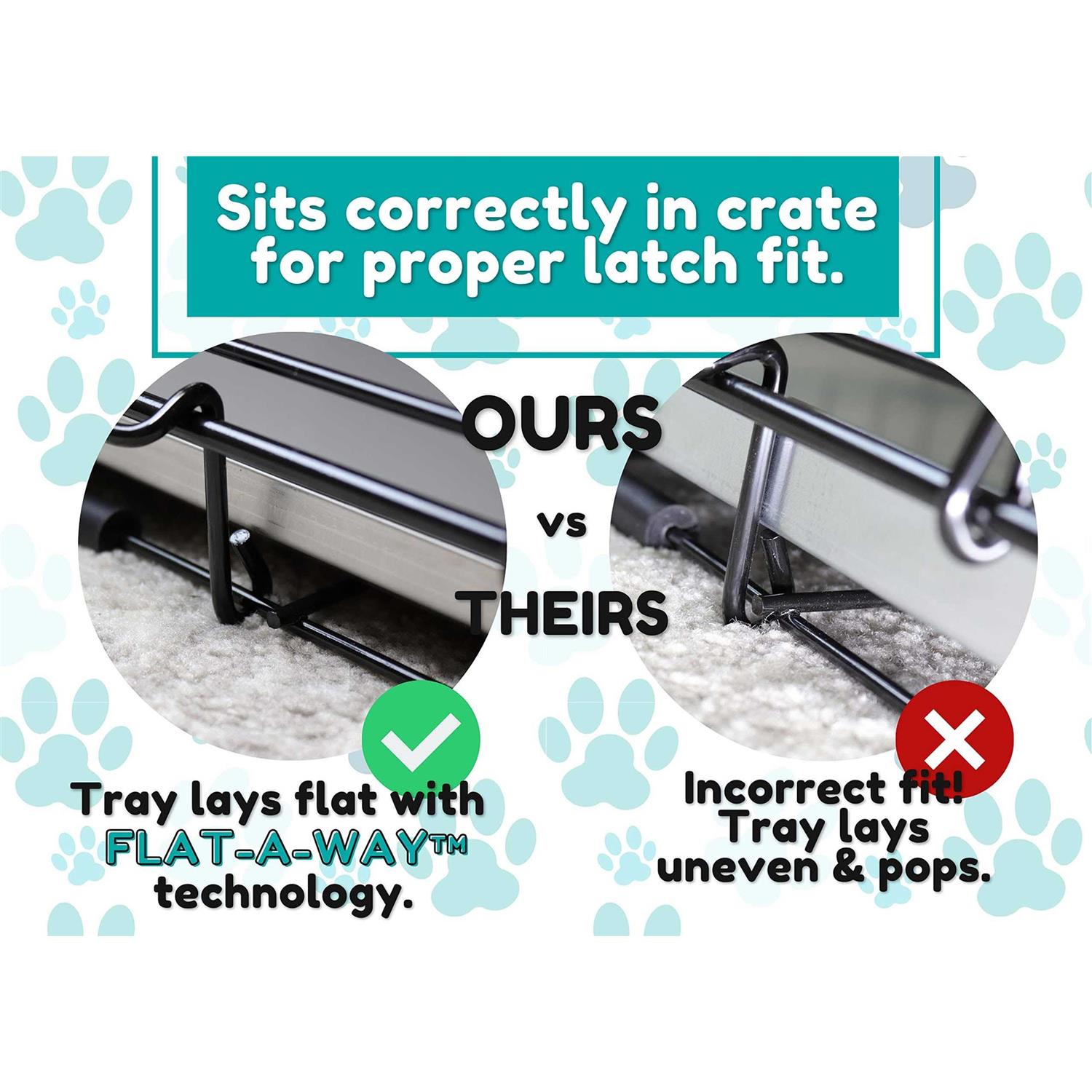 Alternative view of Red Hound Auto Metal Replacement Tray for Dog Crate Flat-A-Way Heavy Duty Stainless Steel Chew Proof Kennel