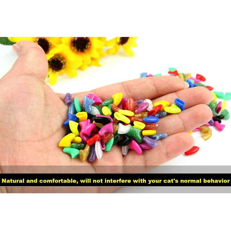 Alternative view of VICTHY Cat Nail Caps Pet Cat Soft Claws Nail Covers Cat Claws with Glue and Applicators Medium