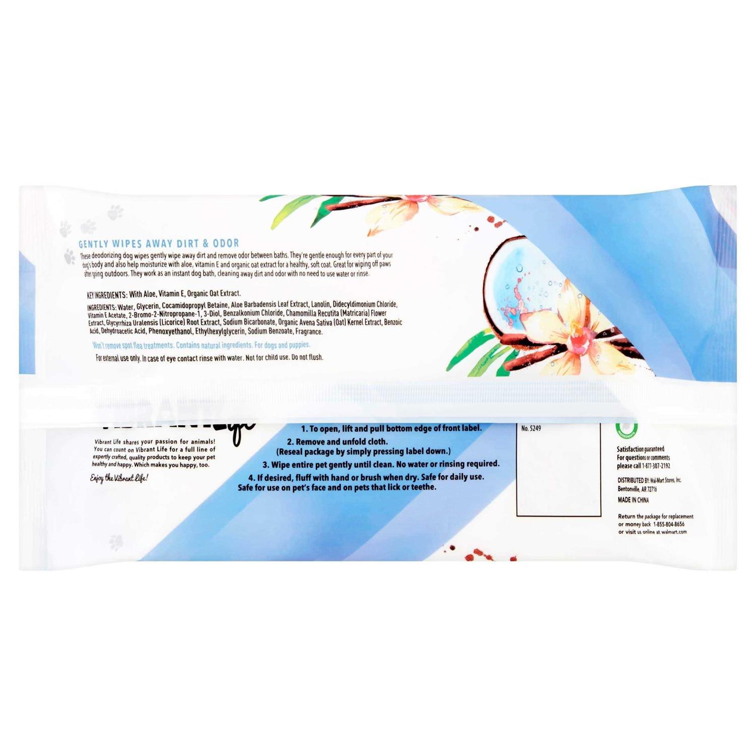 Alternative view of Vibrant Life Jumbo Deodorizing Wipes for Dogs & Puppies
