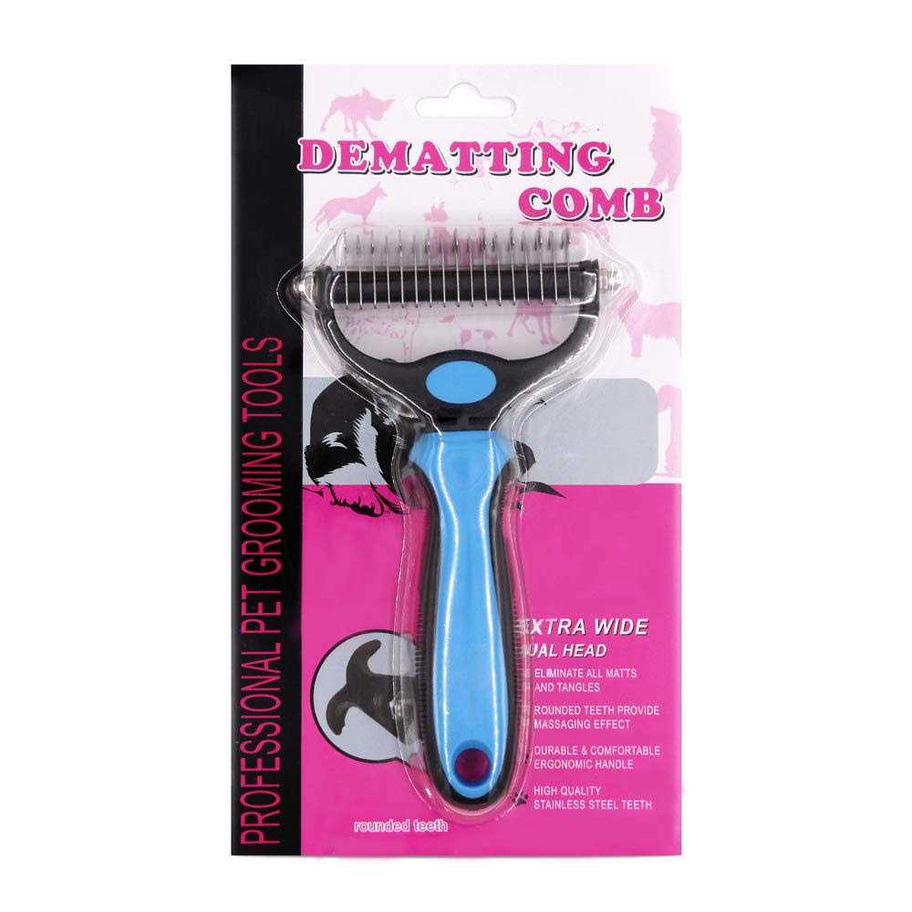 Alternative view of JASWELL Pet Grooming Tool 2 Sided Undercoat Rake for Dogs &Cats-Safe and Effective Dematting Comb for Mats&Tangles Removing-No More Nasty Shedding