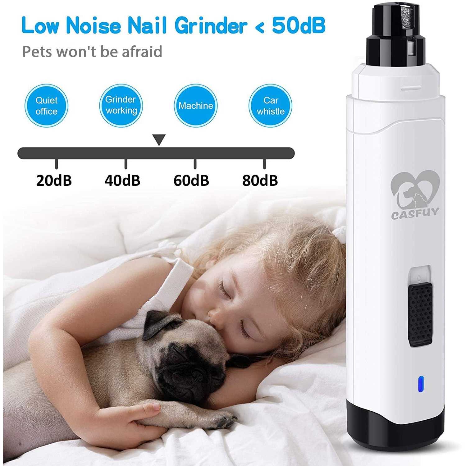 Alternative view of Casfuy Dog Nail Grinder Upgraded Professional 2-Speed Electric Rechargeable Pet Nail Trimmer Painless Paws Grooming & Smoothing for Small Medium