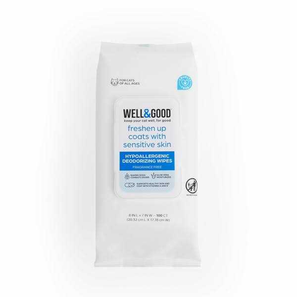 Well & Good Unscented Hypoallergenic Cat Wipes