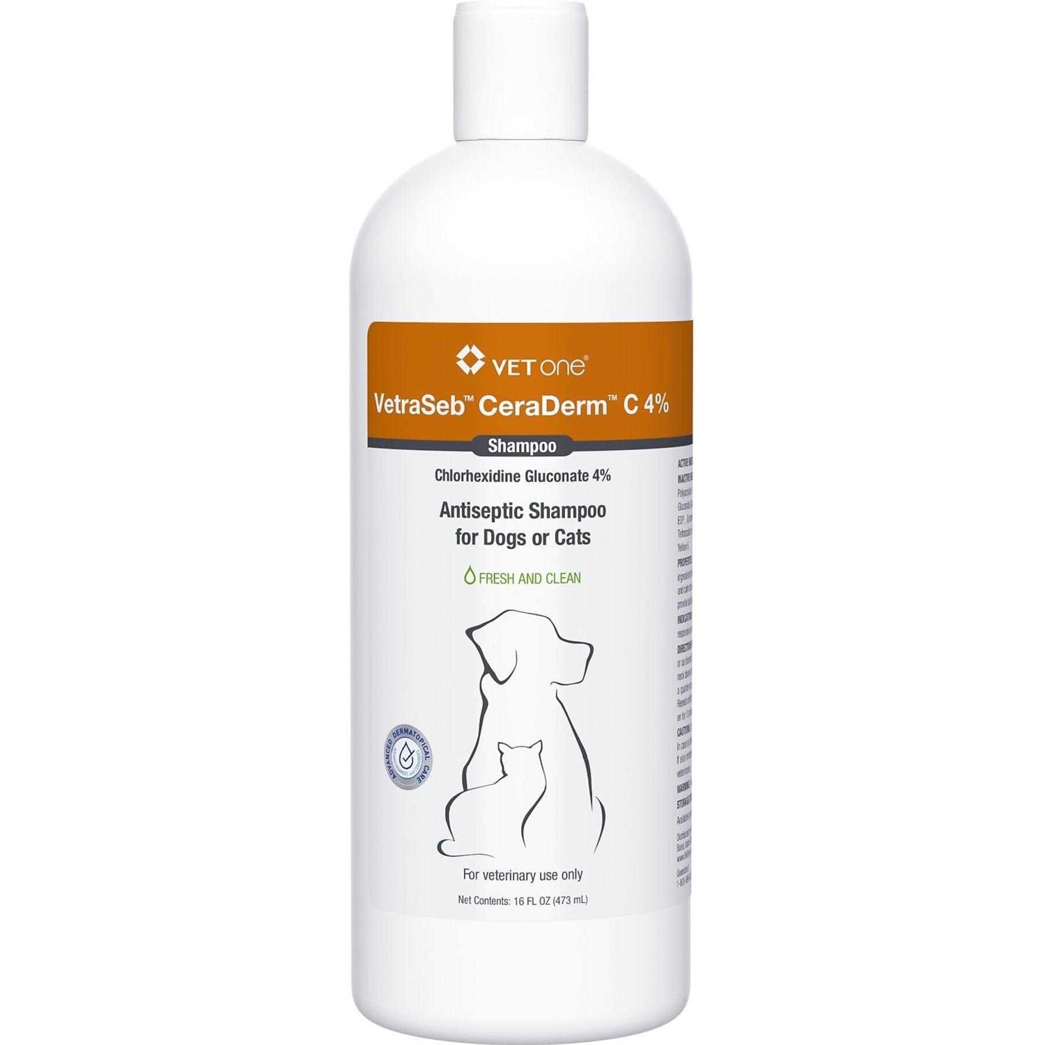 VetraSeb CeraDerm Antiseptic Shampoo for Dogs or Cats