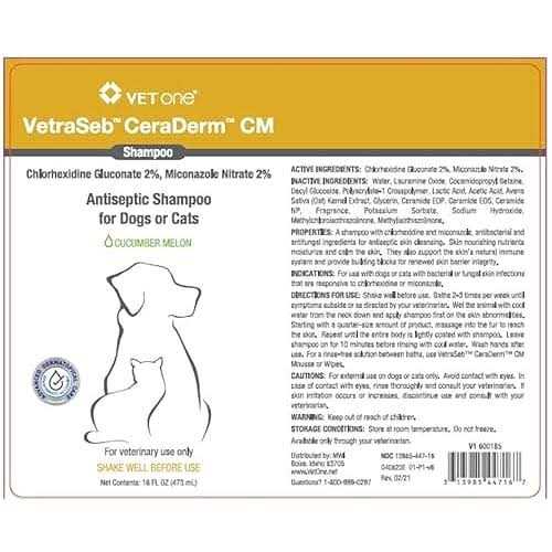 Alternative view of VetraSeb CeraDerm Antiseptic Shampoo for Dogs or Cats