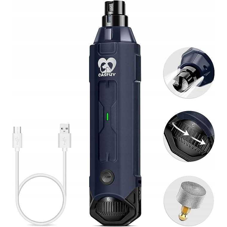 Alternative view of Casfuy 6-Speed Dog Nail Grinder Newest Enhanced Pet Nail Grinder Super Quiet Rechargeable Electric Dog Nail Trimmer Painless Paws Grooming