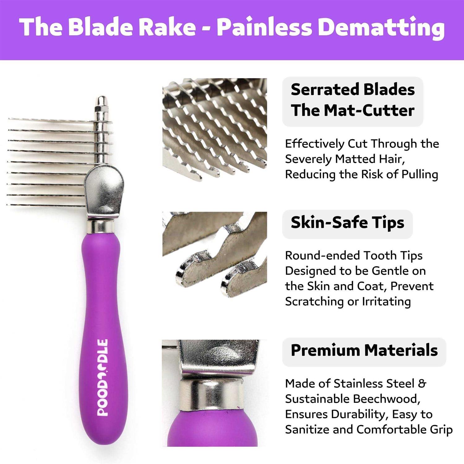 Alternative view of Poodoodle Pain-Free Dematting Comb Kit for Dogs & Cats Dematting Rake & Detangling Dual-Side Comb Set