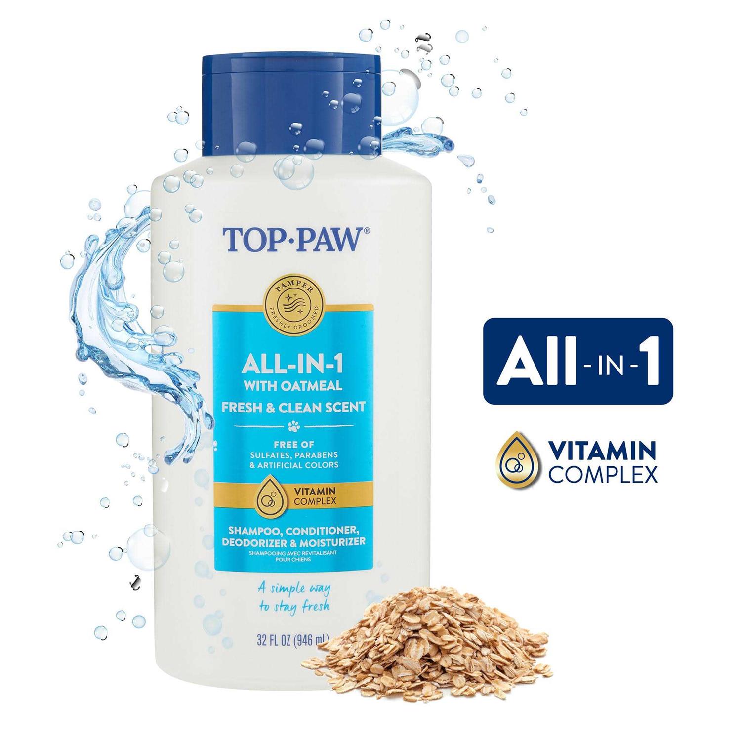 Top Paw All-In-1 with Oatmeal Dog Shampoo, Conditioner, Deodorizer and Moisturizer