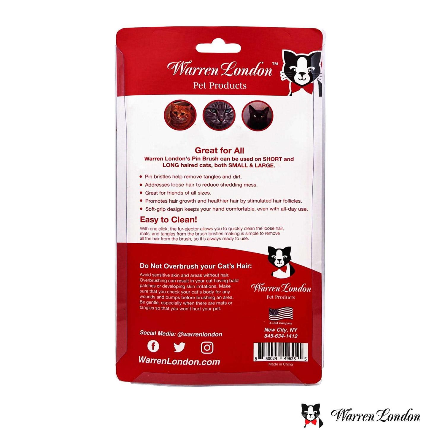 Alternative view of Warren London Cat De-Tangling Pin Brush for Grooming & Shedding