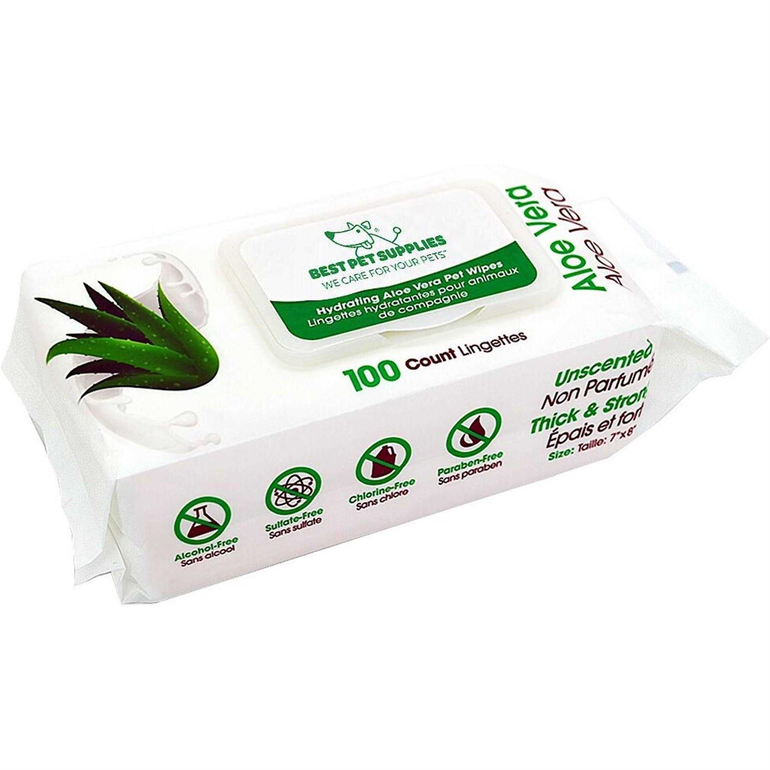 Best Pet Supplies Pet Grooming Wipes for Dogs & Cats, 400 Pack, Plant-Based Deodorizer for Coats & Dry, Itchy, or Sensitive Skin