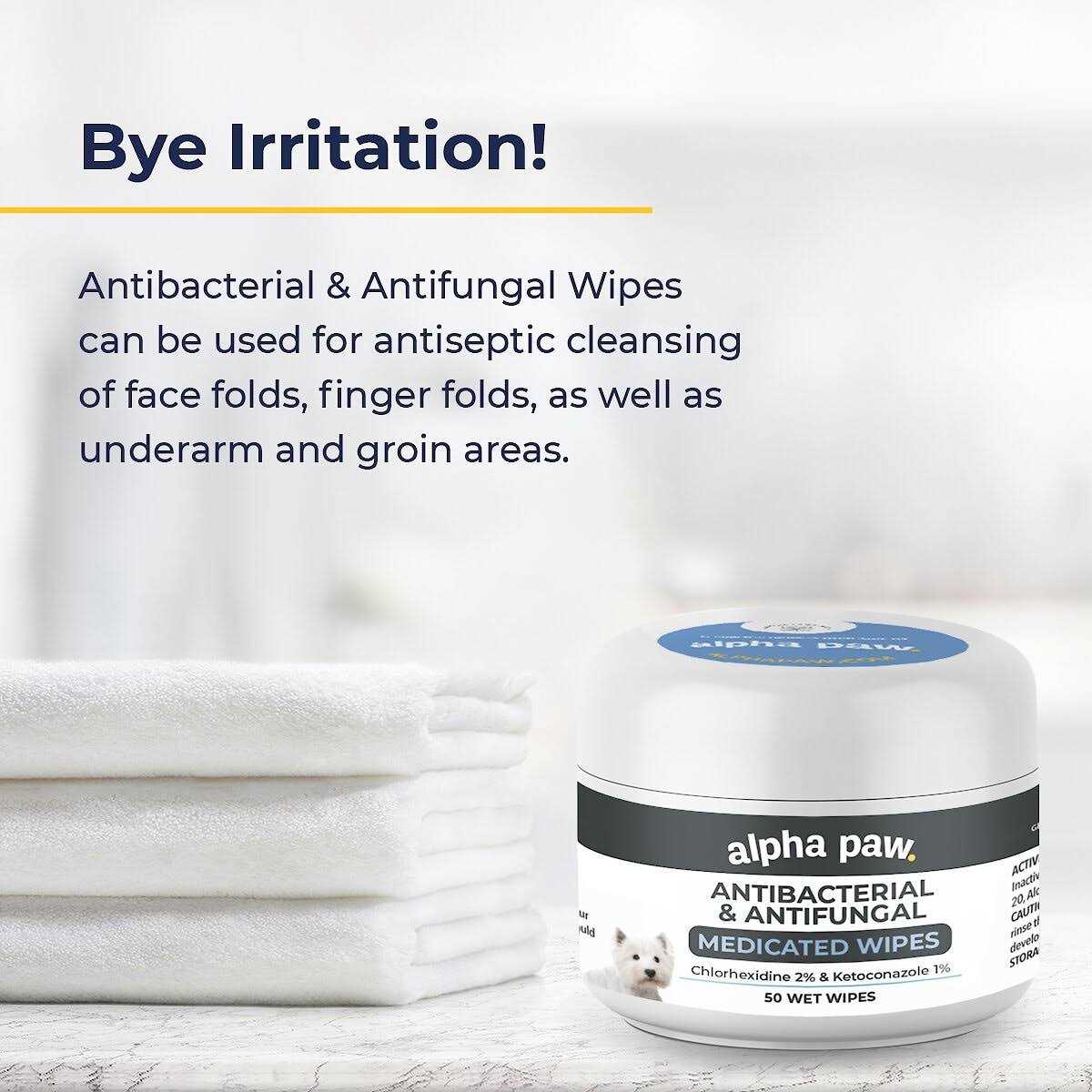 Alternative view of Alpha Paw Antibacterial & Antifungal Medicated Wipes