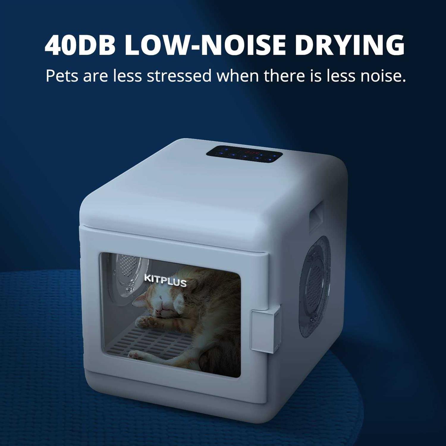 Alternative view of Kitplus Pet Hair Dryer Box, Ultra Quiet Blow Dryer 6L Capacity for Cats and Small Dogs
