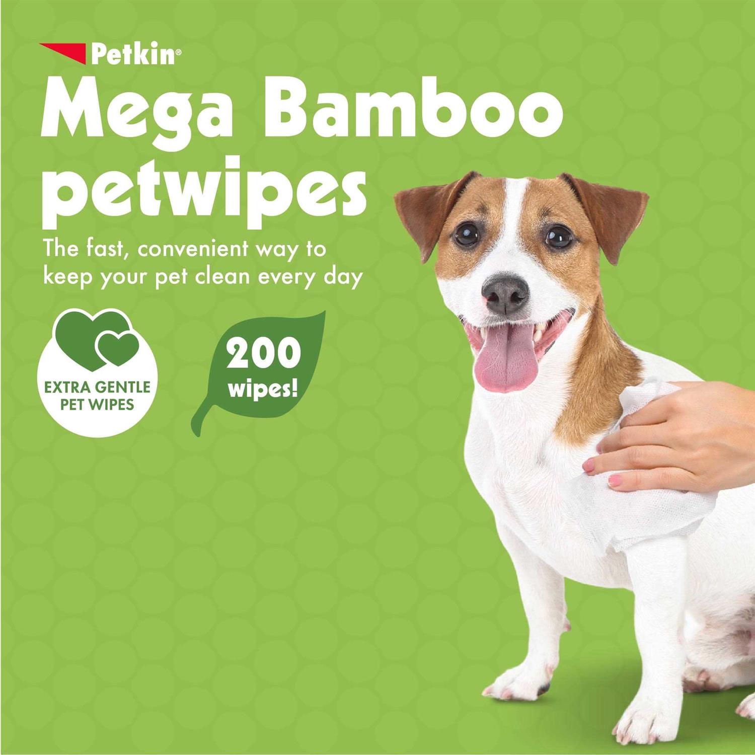 Alternative view of Petkin Mega PetWipes, 200 Wipes Bamboo Pet Wipes for Dogs and Cats