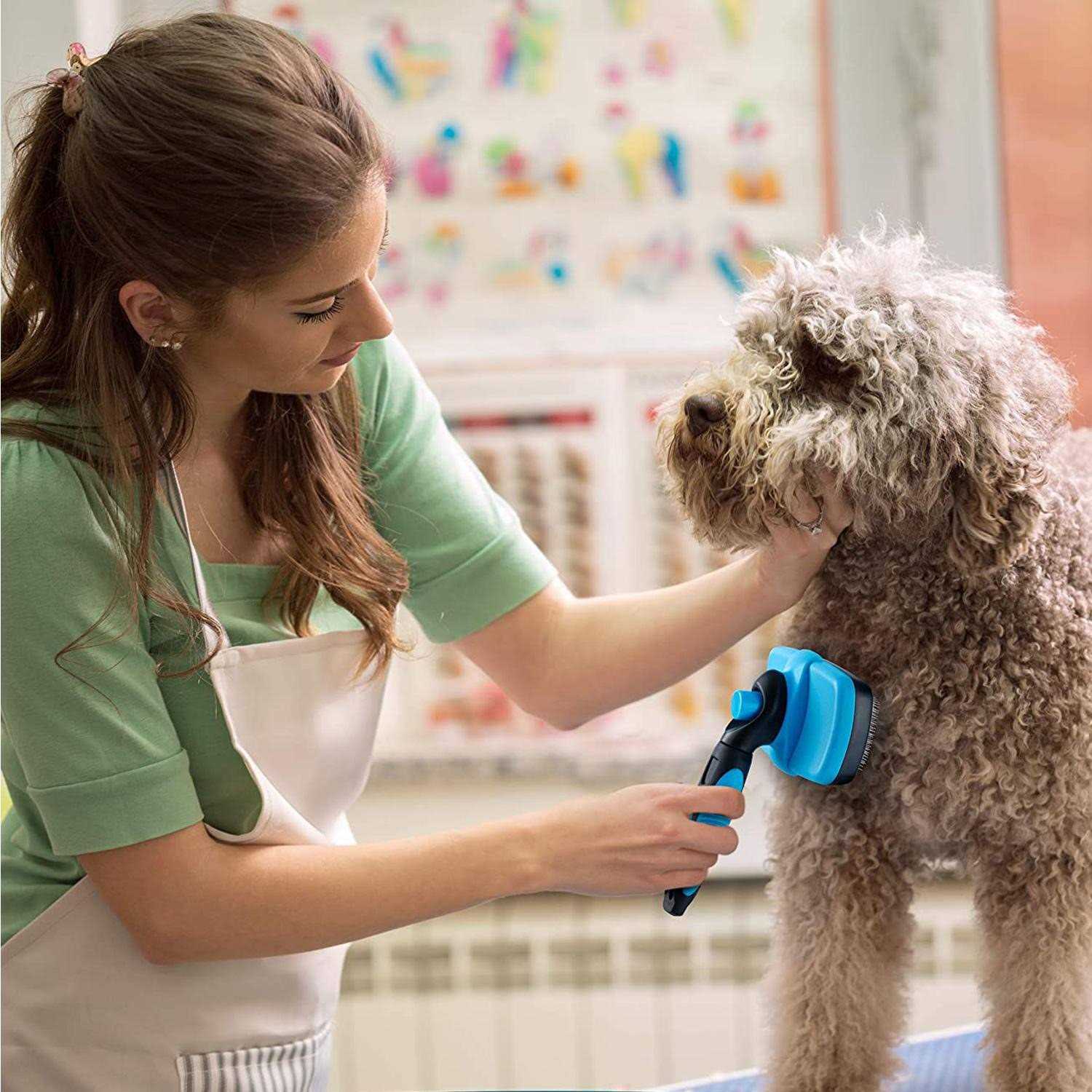 Alternative view of Boshel Dog Slicker Brush Self Cleaning Brush Cat & petslicker Brush for Detangling Hair