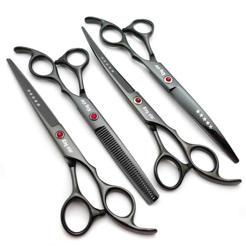 Alternative view of Kingstar 7.0in Titanium Professional dog grooming scissors set,Straight & Thinning & Curved scissors 4pcs set for dog grooming