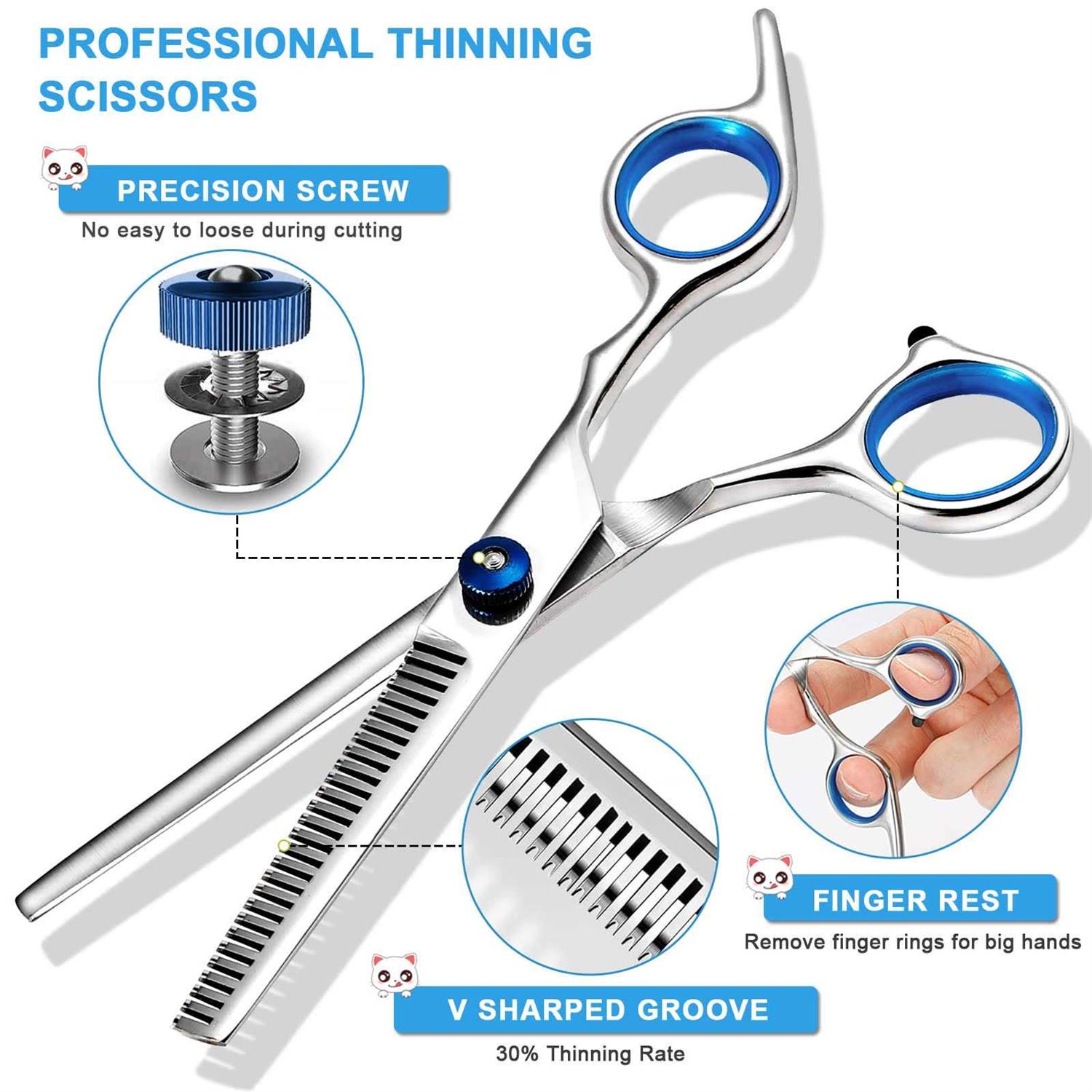 Alternative view of Gimars Professional 6 in 1 Dog Grooming Scissors 4CR Stainless Steel with Safety Round Tip