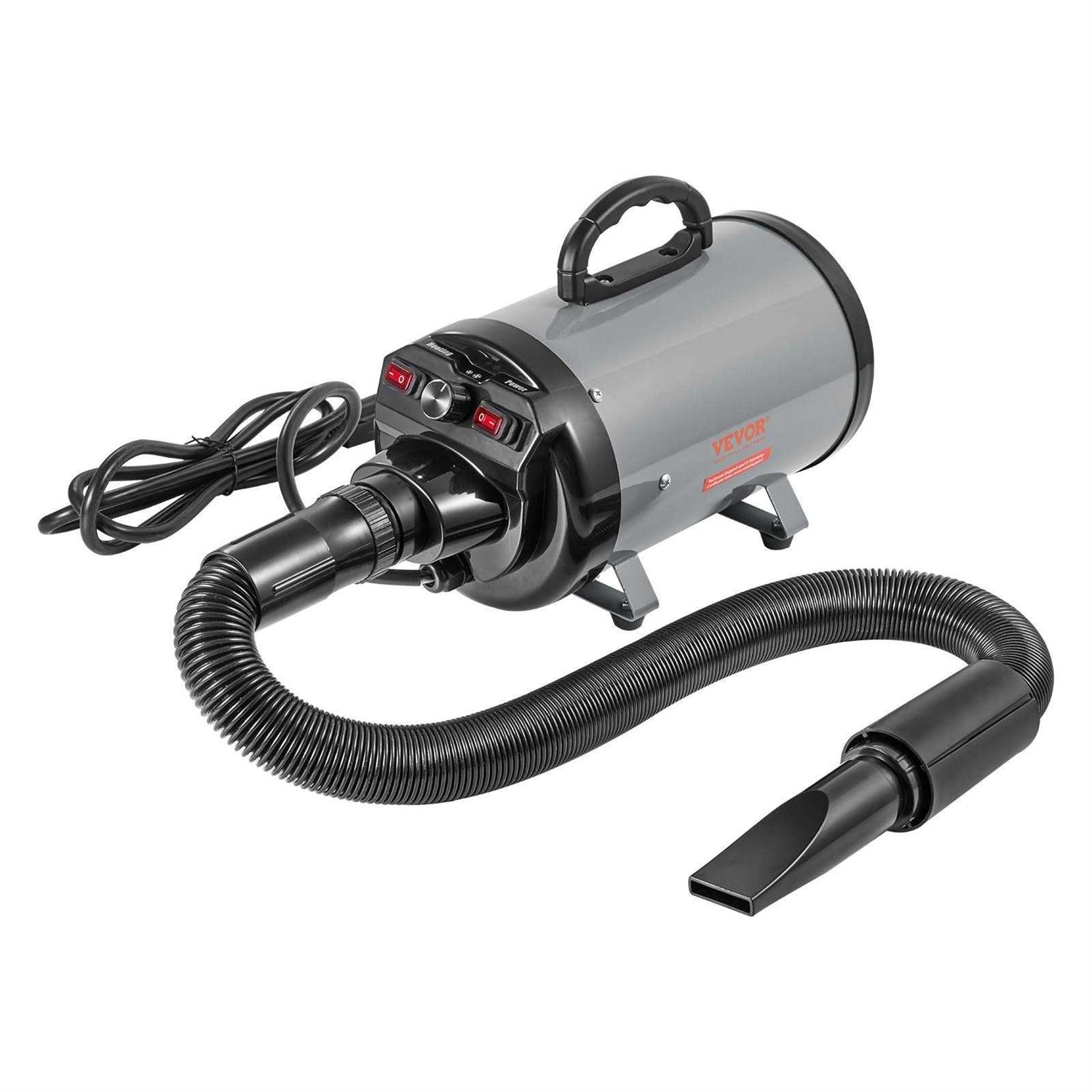 VEVOR Dog Dryer 2000-Watt Pet Grooming Dryer with Adjustable Speed and Temperature Control Pet Hair Dryer with 4 Nozzles