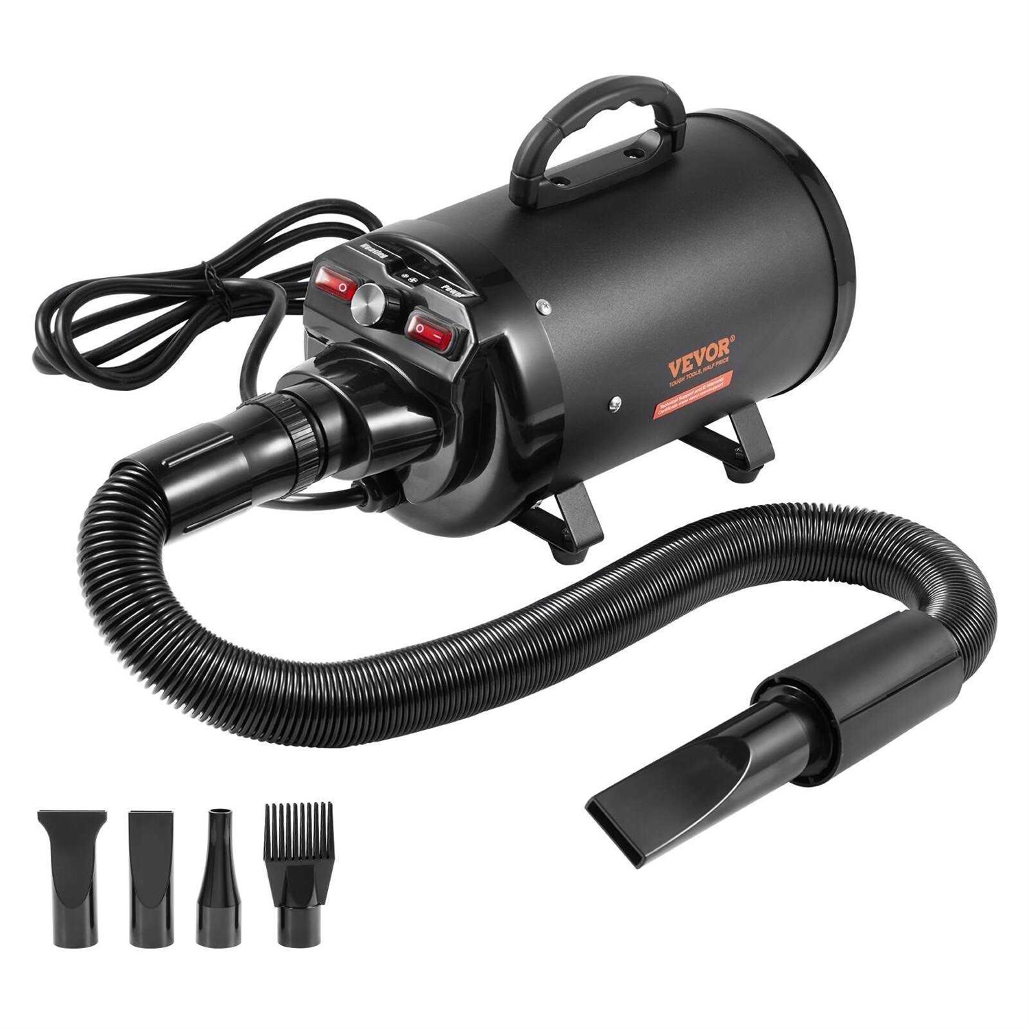 Alternative view of VEVOR Dog Dryer 2000-Watt Pet Grooming Dryer with Adjustable Speed and Temperature Control Pet Hair Dryer with 4 Nozzles