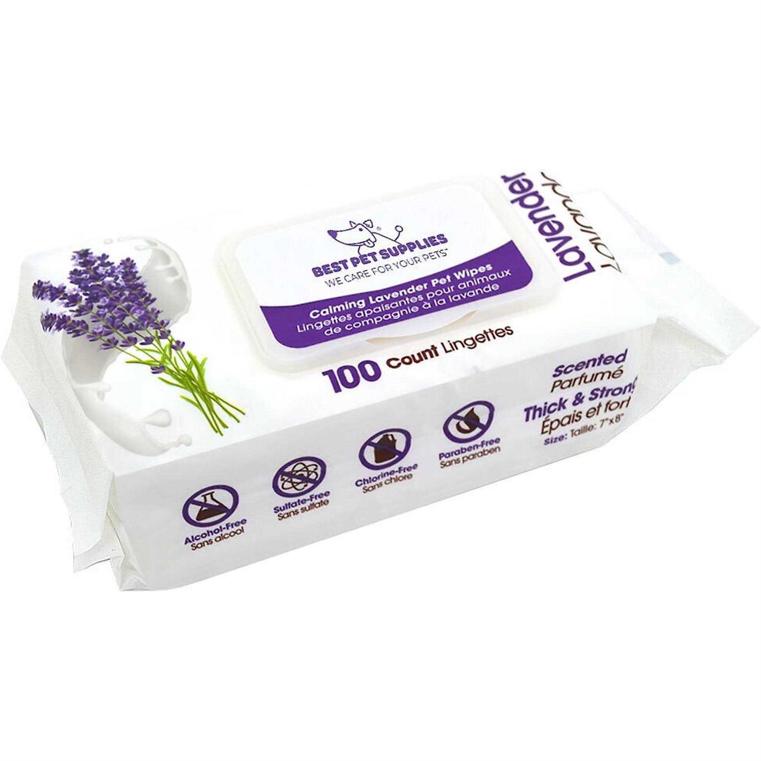 Best Pet Supplies Pet Grooming Wipes for Dogs & Cats Plant-Based Deodorizer for Coats & Dry, Itchy, or Sensitive Skin