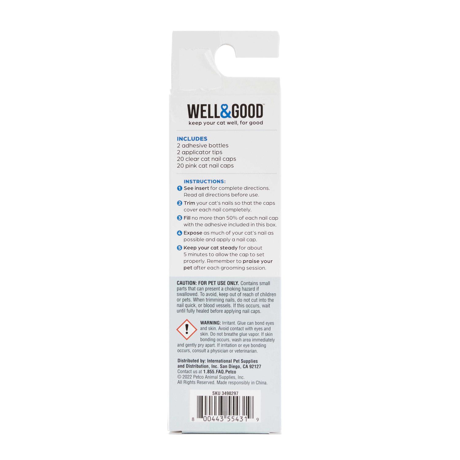 Alternative view of Well & Good Clear & Pink Cat Nail Caps