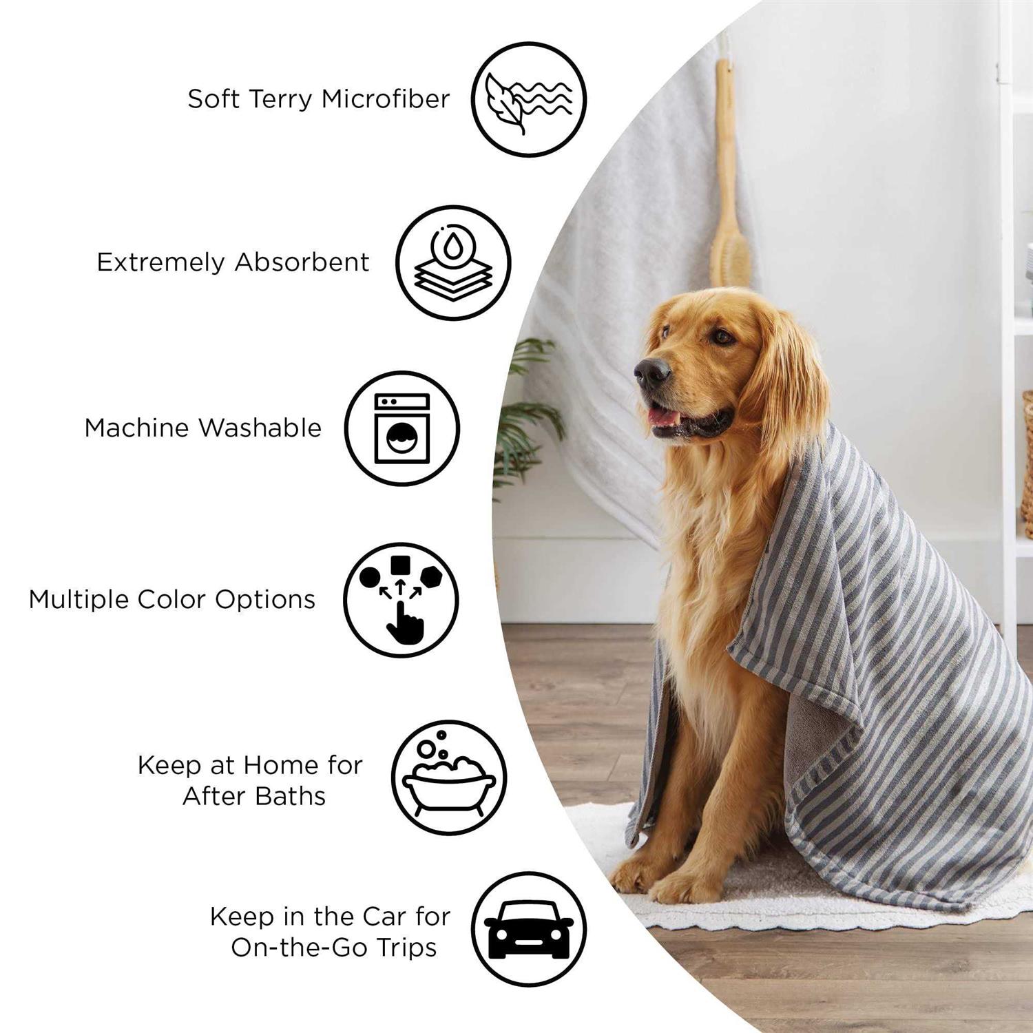 Alternative view of Bone Dry Microfiber Pet Towel Embroidered Paw