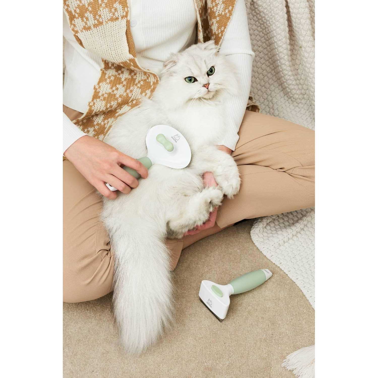 Alternative view of Michu Cream Pet Brush Gentle and Effective Grooming for Dogs and Cats