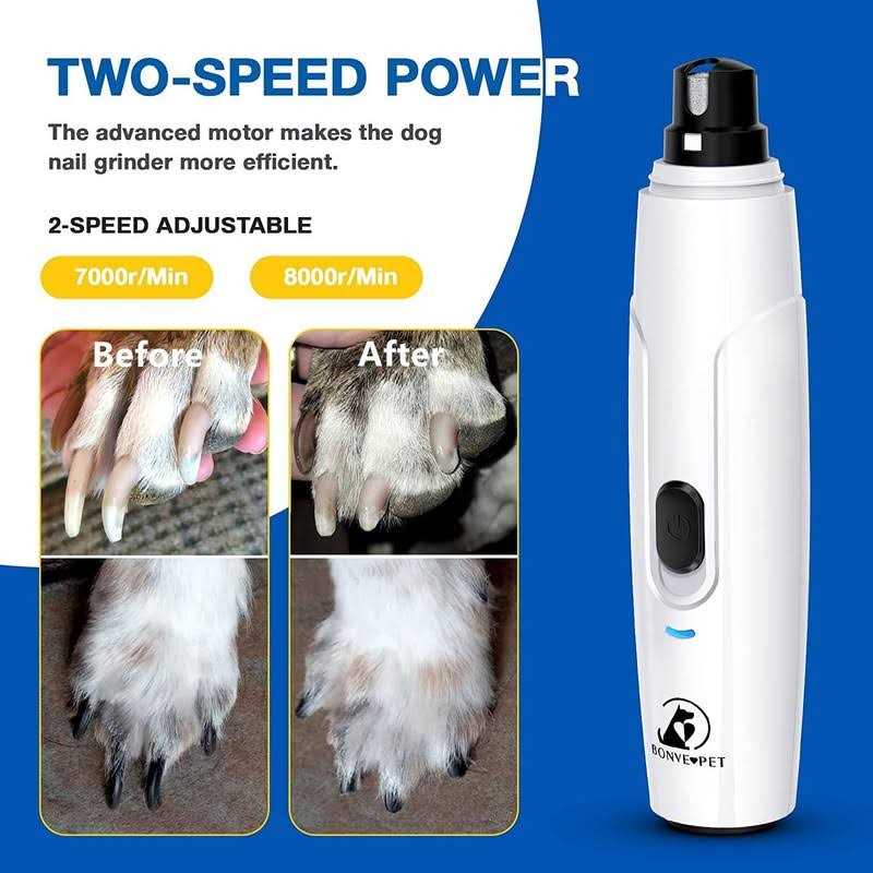 Alternative view of Bonve Pet Dog Nail Grinder Upgraded Cat Dog Nail Trimmers Super Quiet Dog Nail Clipper with 2 Grinding Wheels