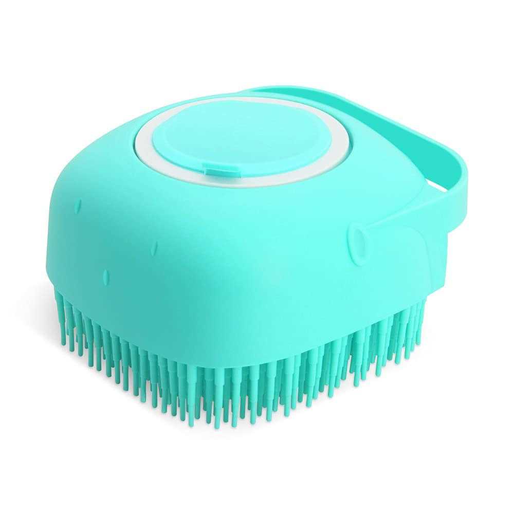 Alternative view of ELEGX Pet Grooming Bath Massage Brush with Soap and Shampoo Dispenser Soft Silicone Bristle for Long Short Haired Dogs Cats Shower