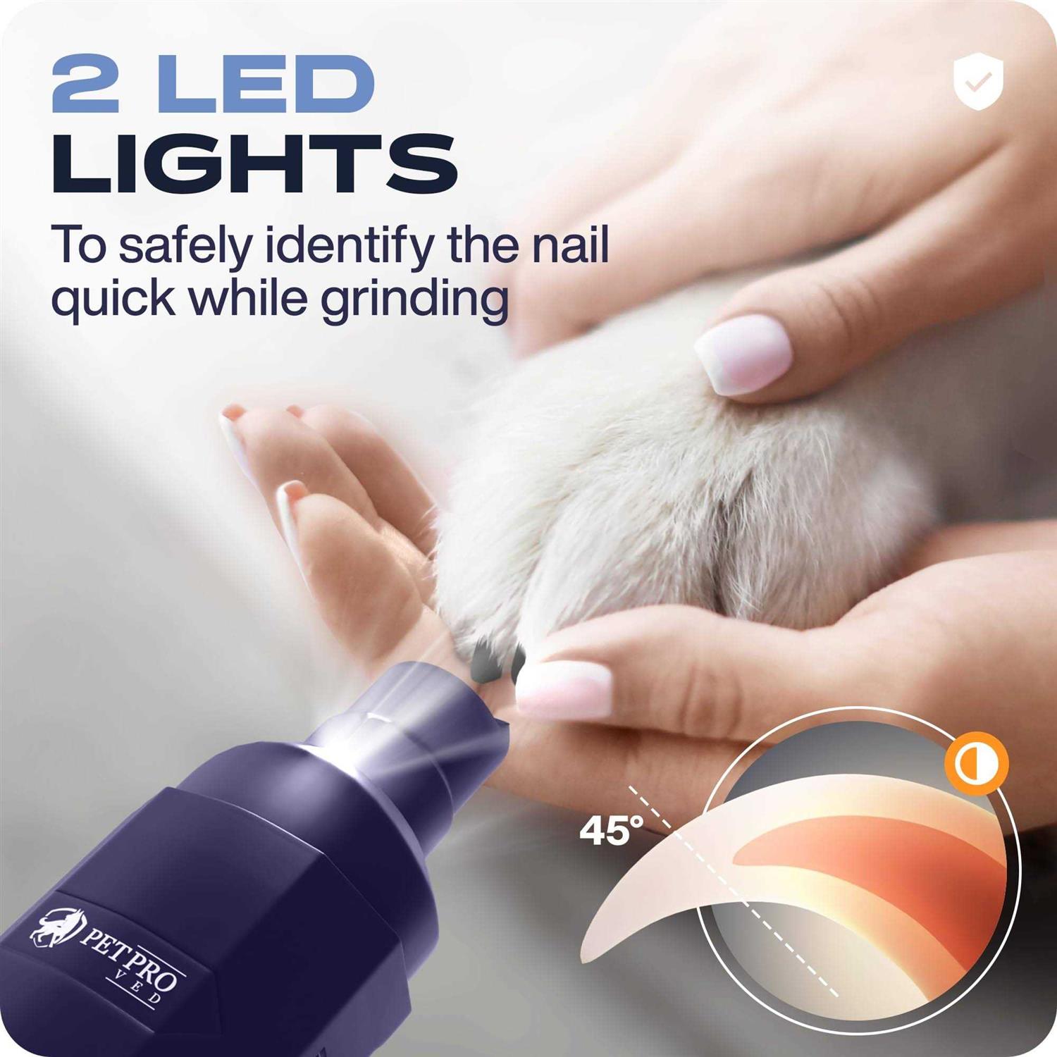 Alternative view of PETPROVED Dog Nail Grinders Silent Dog Claw Grinder Dog Nail Grinder for Dogs Claws Safe Dog Nail Trimmer Electric Pet Nail Grinder for Dogs Nail Fil