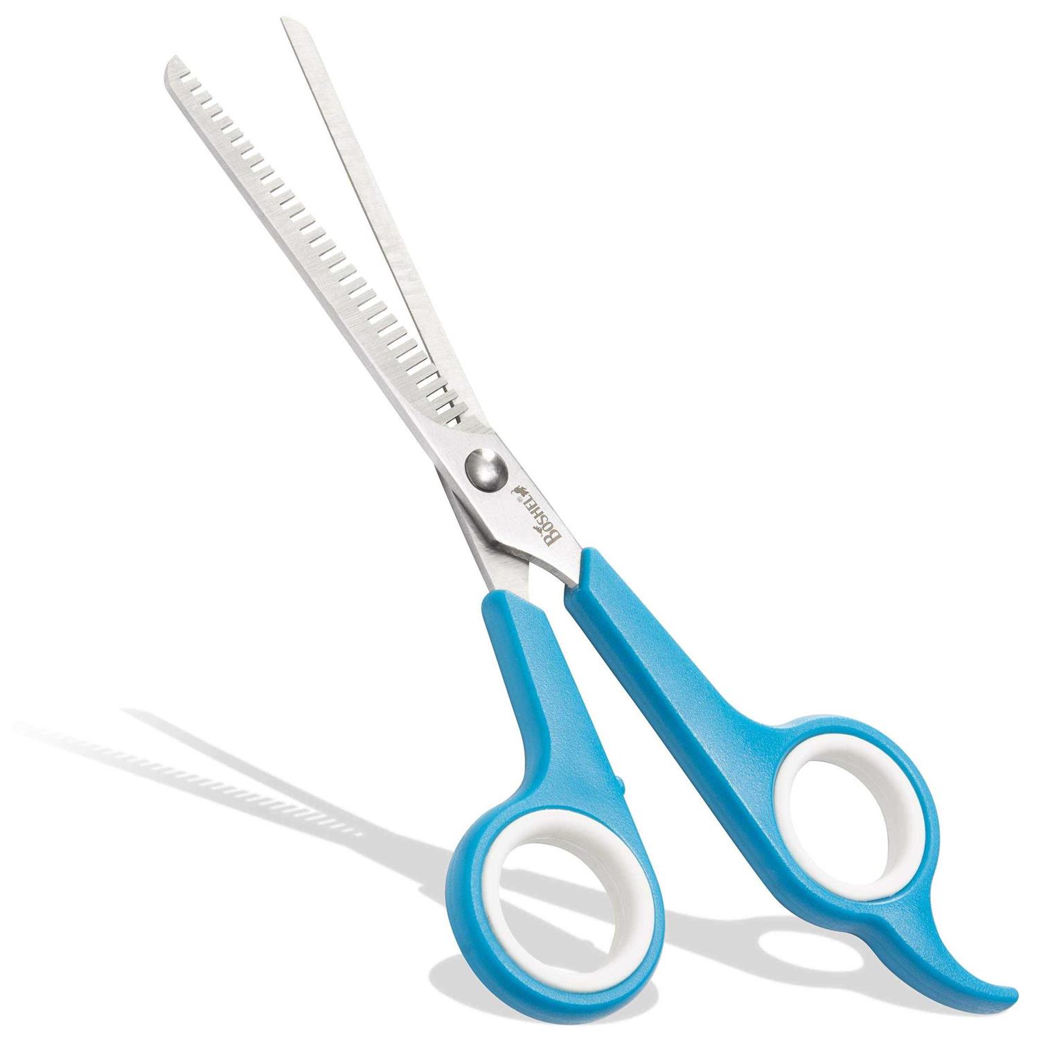 Boshel Dog Thinning Shears 7 inch Straight Dog Trimming Shears With Safe Rounded Tips
