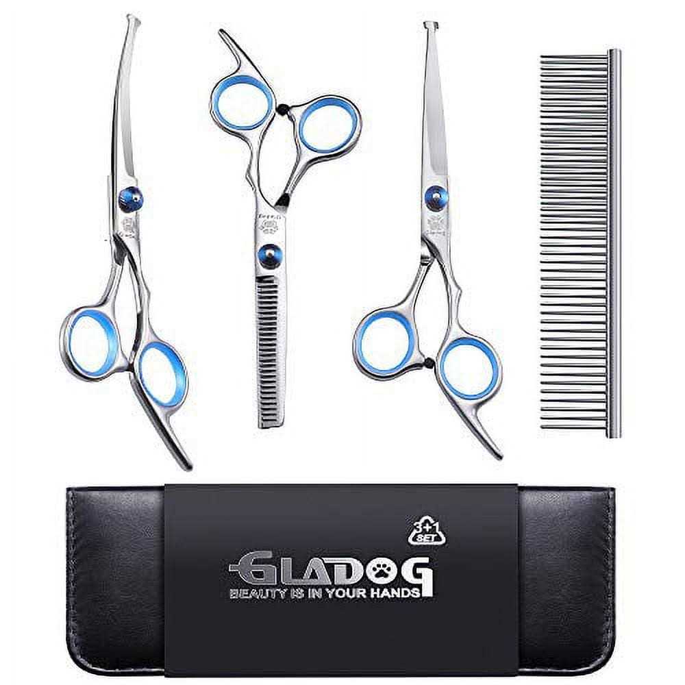 Alternative view of GLADOG Professional Dog Grooming Scissors Set, 4 in 1 Pet Grooming Scissors for dogs with Safety Round Tips, Sharp and Durable